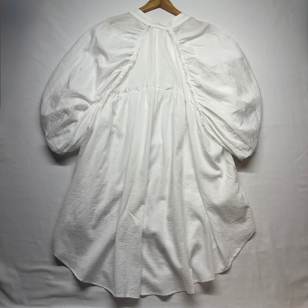 Gioya White Cotton Oversized Tunic Blouse Balloon Sleeve Boho Cottage‎ Coastal - Picture 6 of 12
